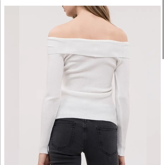 JOA off the shoulder criss cross sweater - Picture 2 of 6